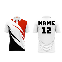 Next Print Customized Polo Neck White Jersey NPTS16