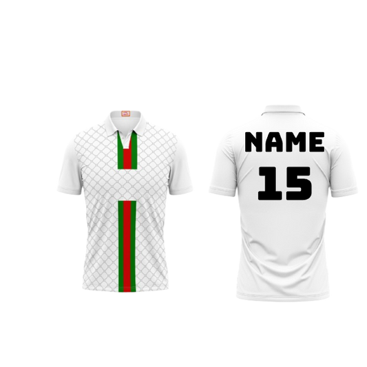 Next Print Customized Polo Neck White Jersey NPTS13
