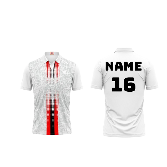 Next Print Customized Polo Neck White Jersey NPTS12