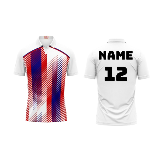 Next Print Customized Polo Neck White Jersey NPTS65