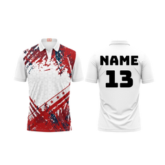 Next Print Customized Polo Neck White Jersey NPTS62