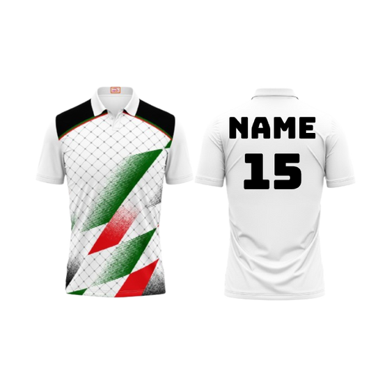 Next Print Customized Polo Neck White Jersey NPTS60