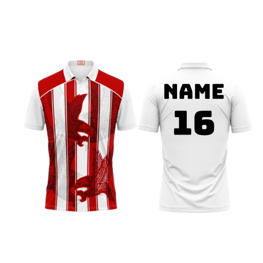 Next Print Customized Polo Neck White Jersey NPTS59