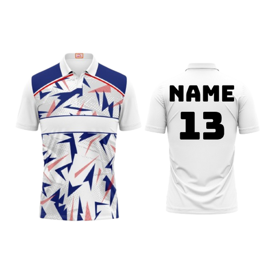 Next Print Customized Polo Neck White Jersey NPTS57