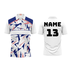 Next Print Customized Polo Neck White Jersey NPTS57