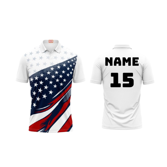 Next Print Customized Polo Neck White Jersey NPTS56