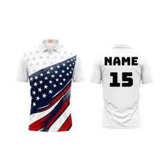 Next Print Customized Polo Neck White Jersey NPTS56