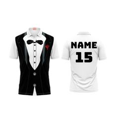 Next Print Customized Polo Neck White Jersey NPTS55
