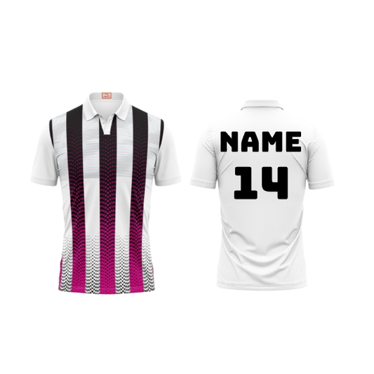 Next Print Customized Polo Neck White Jersey NPTS52