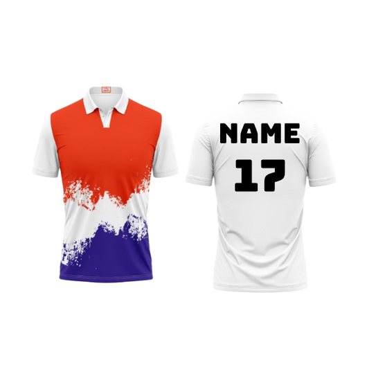 Next Print Customized Polo Neck White Jersey NPTS50