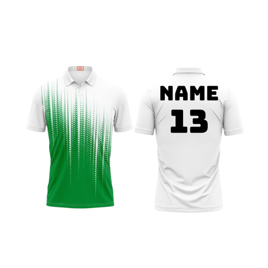 Next Print Customized Polo Neck White Jersey NPTS49