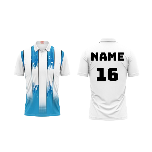 Next Print Customized Polo Neck White Jersey NPTS47