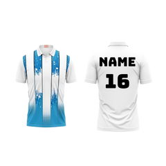 Next Print Customized Polo Neck White Jersey NPTS47