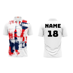 Next Print Customized Polo Neck White Jersey NPTS46