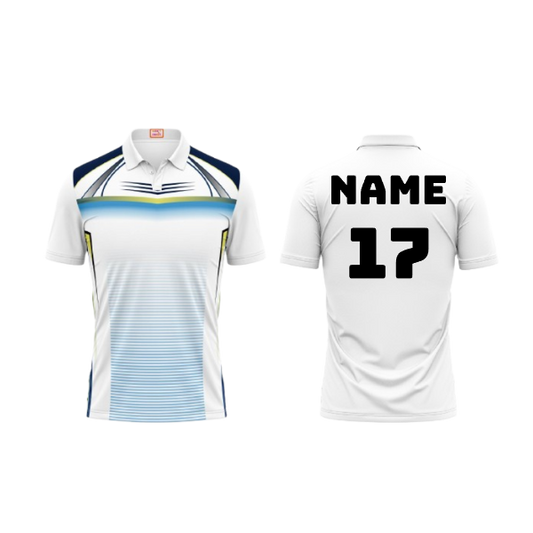 Next Print Customized Polo Neck White Jersey NPTS45