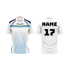 Next Print Customized Polo Neck White Jersey NPTS45