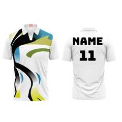 Next Print Customized Polo Neck White Jersey NPTS44