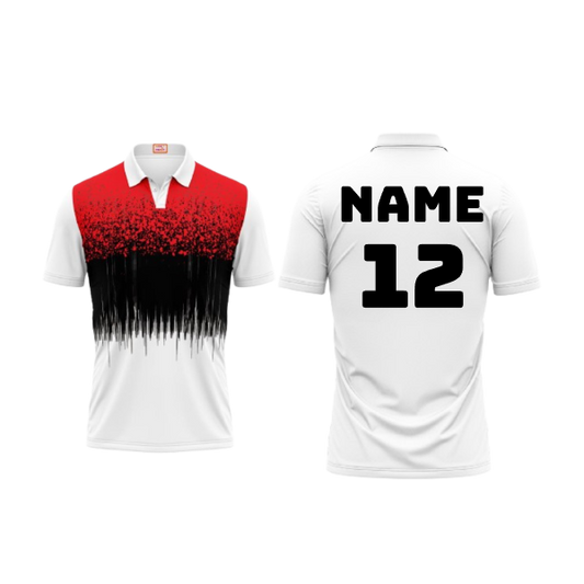 Next Print Customized Polo Neck White Jersey NPTS43