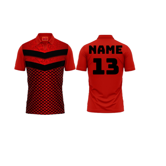 Red Polo Neck Half Sleeve T Shirt Nextprint G1327