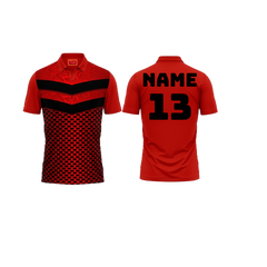 Red Polo Neck Half Sleeve T Shirt Nextprint G1327