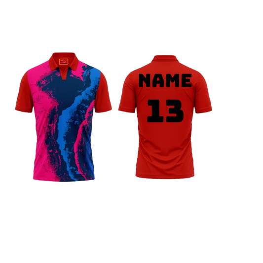 Red Polo Neck Half Sleeve T Shirt Nextprint G1323