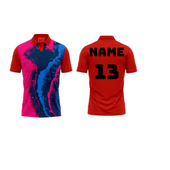 Red Polo Neck Half Sleeve T Shirt Nextprint G1323