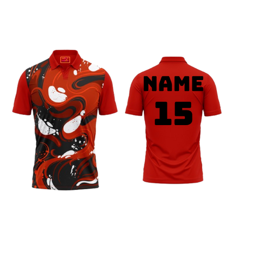 Red Polo Neck Half Sleeve T Shirt Nextprint G1322