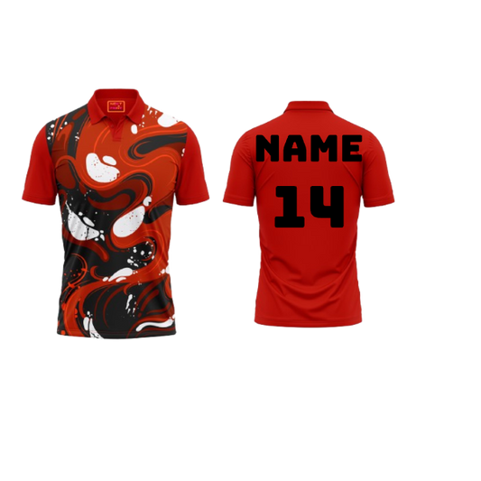 Red Polo Neck Half Sleeve T Shirt Nextprint G1322