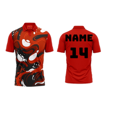 Red Polo Neck Half Sleeve T Shirt Nextprint G1322