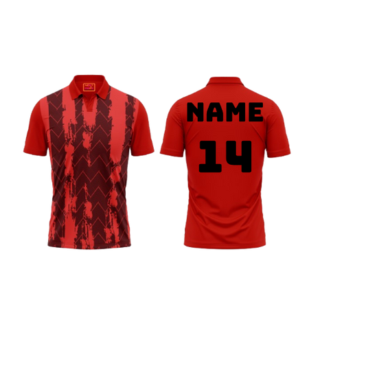 Red Polo Neck Half Sleeve T Shirt Nextprint G1288