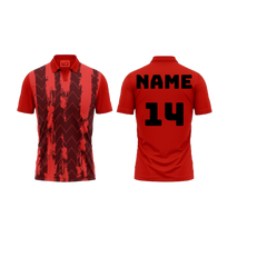 Red Polo Neck Half Sleeve T Shirt Nextprint G1288