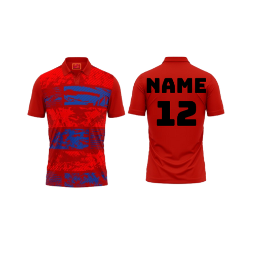 Red Polo Neck Half Sleeve T Shirt Nextprint G1194