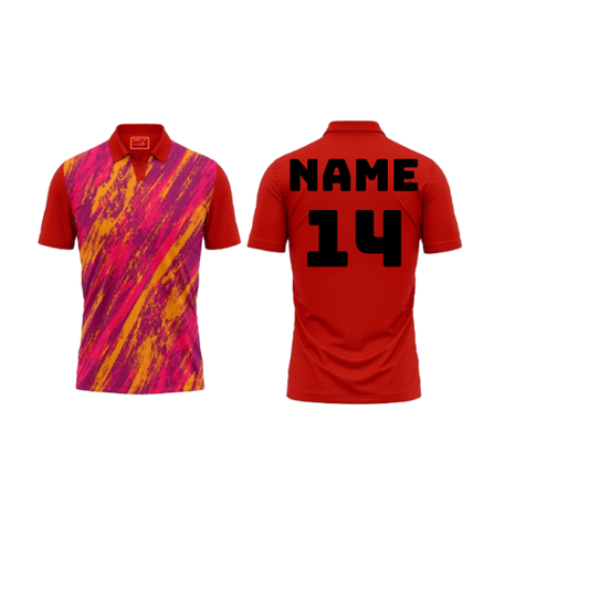 Red Polo Neck Half Sleeve T Shirt Nextprint G1148