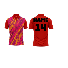 Red Polo Neck Half Sleeve T Shirt Nextprint G1148