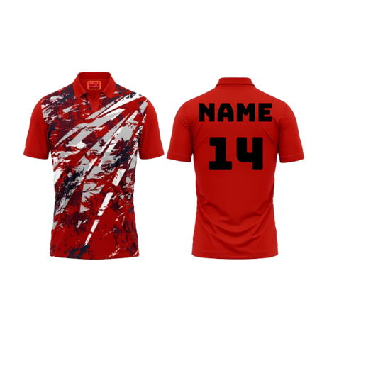 Red Polo Neck Half Sleeve T Shirt Nextprint G1132