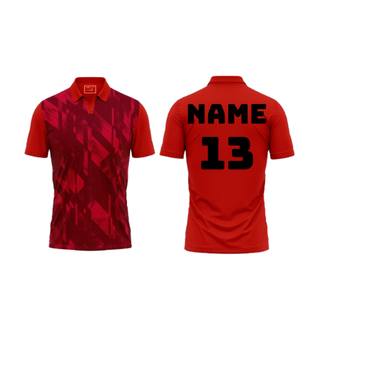 Red Polo Neck Half Sleeve T Shirt Nextprint G1126