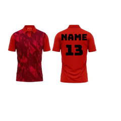 Red Polo Neck Half Sleeve T Shirt Nextprint G1126