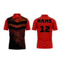 Red Polo Neck Half Sleeve T Shirt Nextprint F178