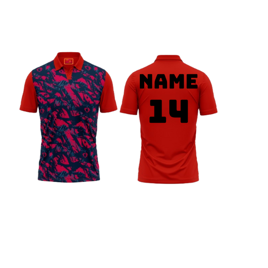 Red Polo Neck Half Sleeve T Shirt Nextprint F120