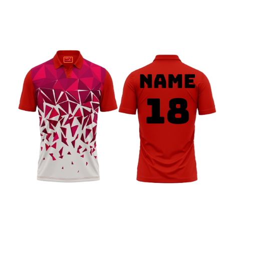 Red Polo Neck Half Sleeve T Shirt Nextprint F1151