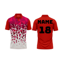 Red Polo Neck Half Sleeve T Shirt Nextprint F1151