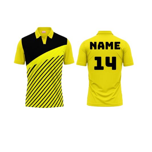 Polo Neck Printed Jersey Yellow NP50000365
