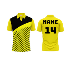 Polo Neck Printed Jersey Yellow NP50000365