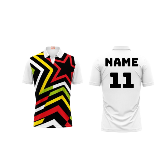Next Print Customized Polo Neck White Jersey NPTS11
