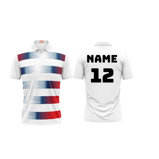 Next Print Customied Polo Neck White Jersey NPTS09