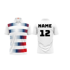 Next Print Customied Polo Neck White Jersey NPTS09