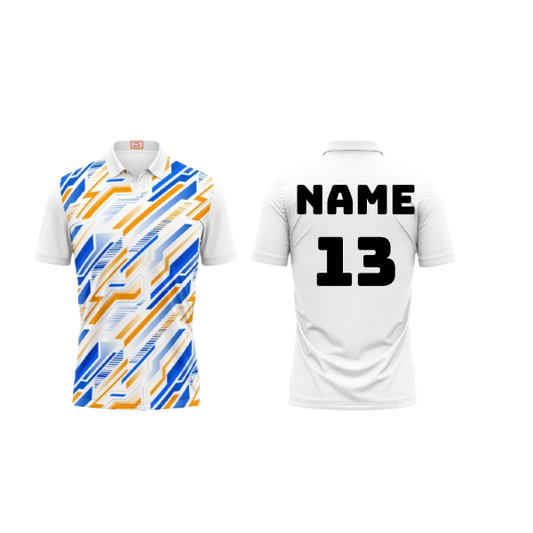 Next Print Customized Polo Neck White Jersey NPTS07