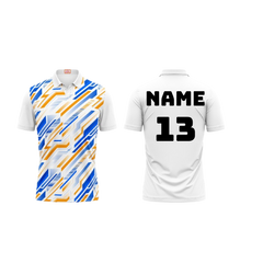 Next Print Customized Polo Neck White Jersey NPTS07