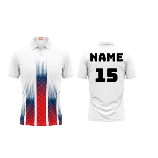 Next Print Customized Polo Neck White Jersey NPTS04