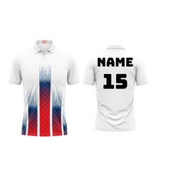 Next Print Customized Polo Neck White Jersey NPTS04